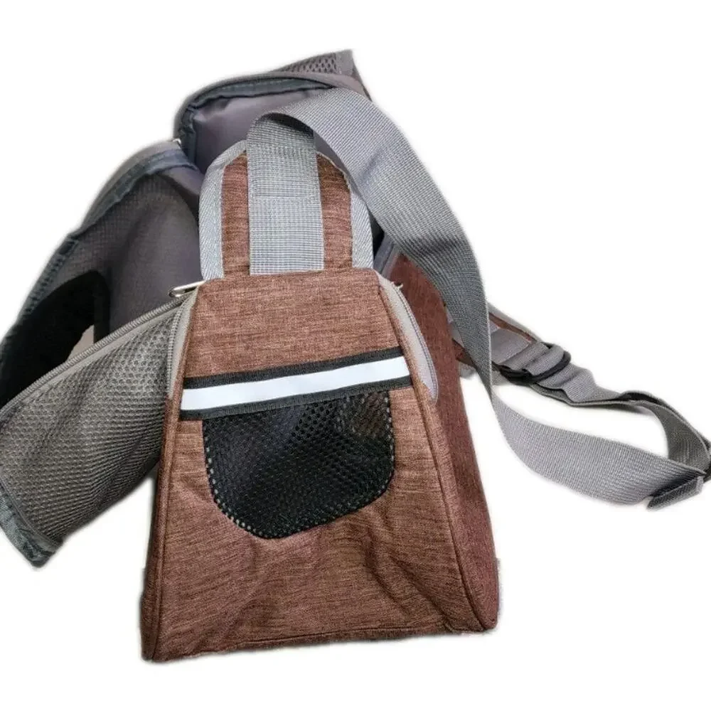 Over the shoulder dog sling/carrier for small dog And Cats . Black/Grey/ Brown